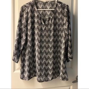 Sheer, Patterned Blouse